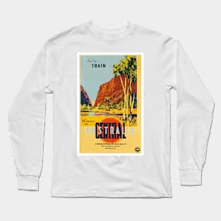 Vintage Travel Art Central Australia Long Sleeve T-Shirt